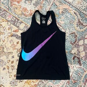 Nike Black Tank Top with Blue and Purple Swoosh